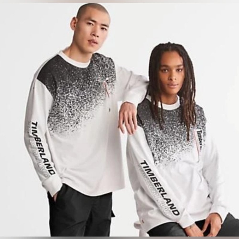Timberland Men's Monochrome Gradient Long Sleeve Tee EUC Size L